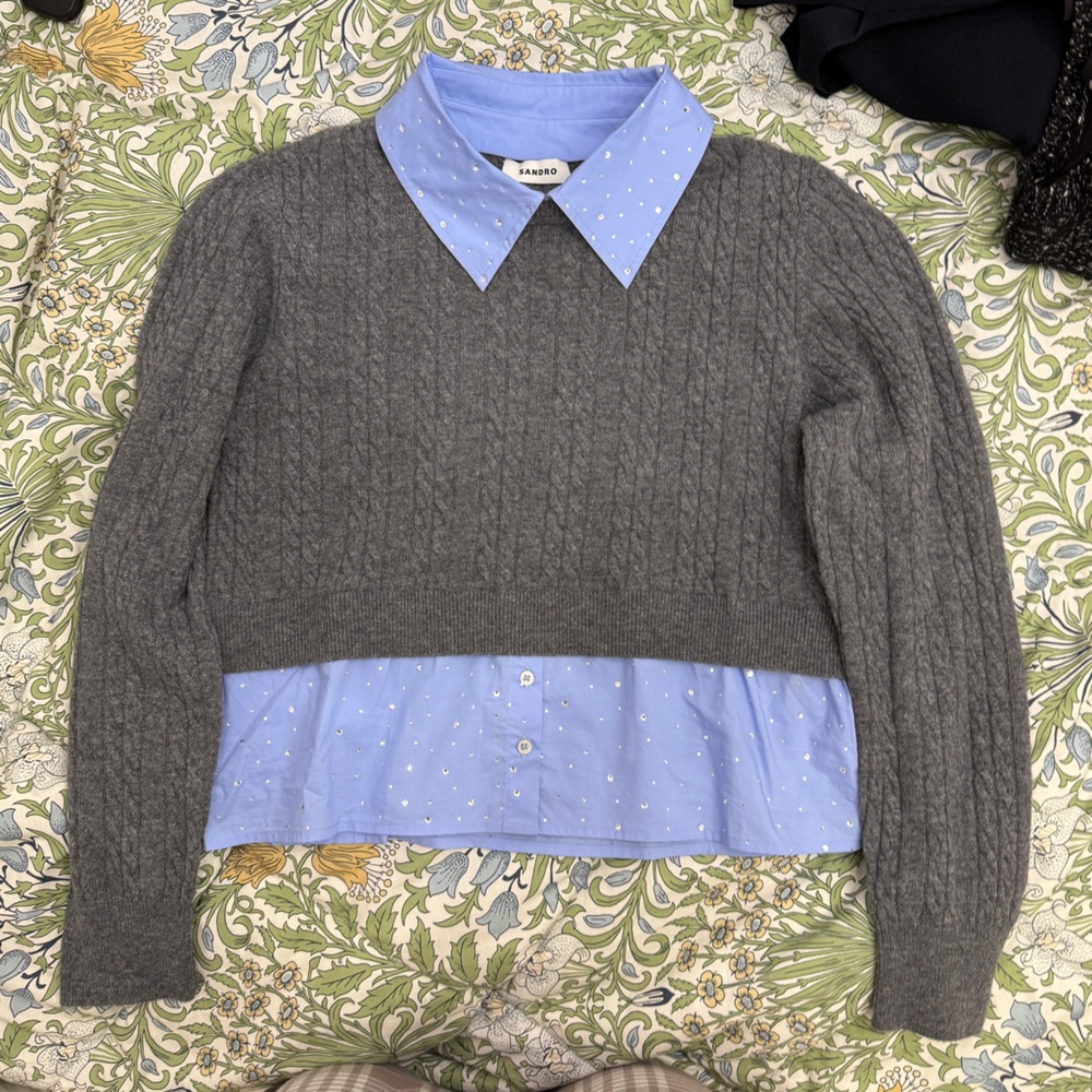 Sandro Sweater with Rhinestones